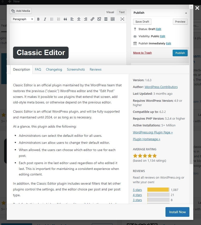 Plugin details to learn how the plugin interacts with your WordPress website.